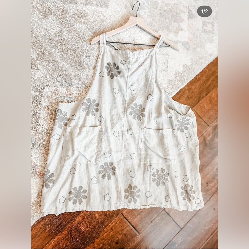 linen painted swing dress